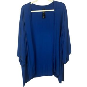Kaliyana Cobalt Blue Short Kimono with Waterfall Hem and Draped Sleeves Size 1